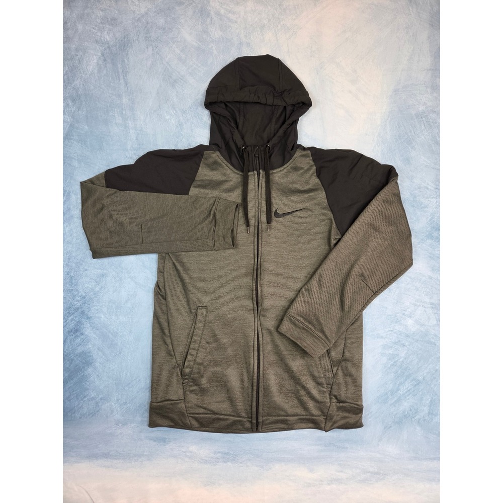 Nike Dri-FIT Men's Hoodie S Gray Black Full Zip Training BV2676-011